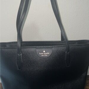 Kate Spade Black Leather Tote with Structured Design